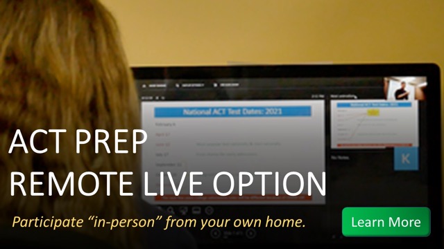 ACT Prep Remote Live Classes. You just need internet access!